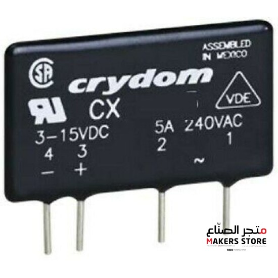 CX240D5R Crydom Solid State Relays - PCB Mount PCB SIP SSR 280Vac 5A, 3-15Vdc,RN