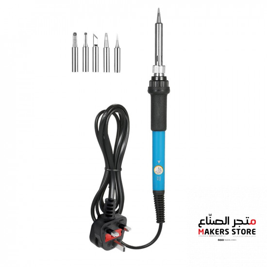 High Quality 60W Adjustable Temperature Soldering Iron with 5pcs Soldering Tips - UK plug