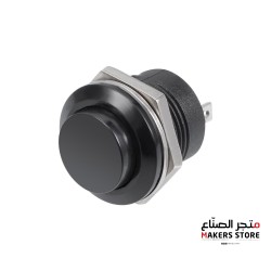Black R13-507 16MM 2PIN Momentary Self-Reset Round Cap Push Button Switch