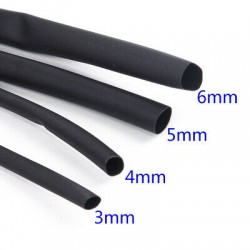 Heat Shrink Tubing 5mm Black 1 Meter