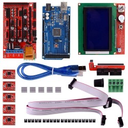 3D Printer Kit with RAMPS1.4+ Mega 2560+ 5pcs A4988 with Heatsink + LCD 12864 Graphic Smart Display Controller with Adapter