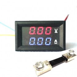 0.28" 100V 50A Dual LED Voltmeter Ammeter Blue+Red